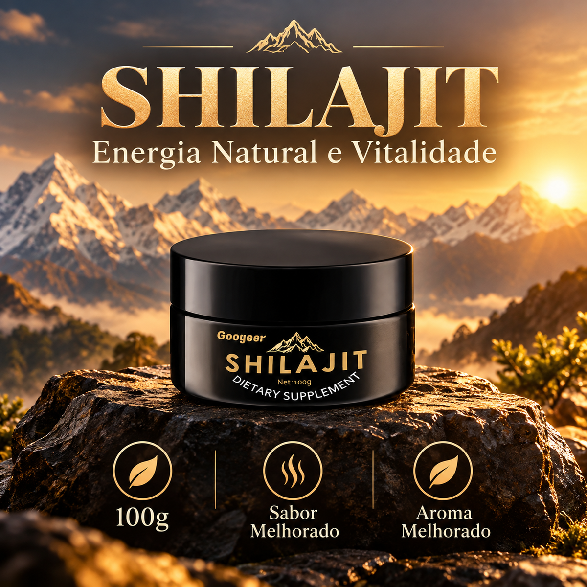 Shilajit 100% Puro 💎 Fonte de Energia Vital do Himalaia