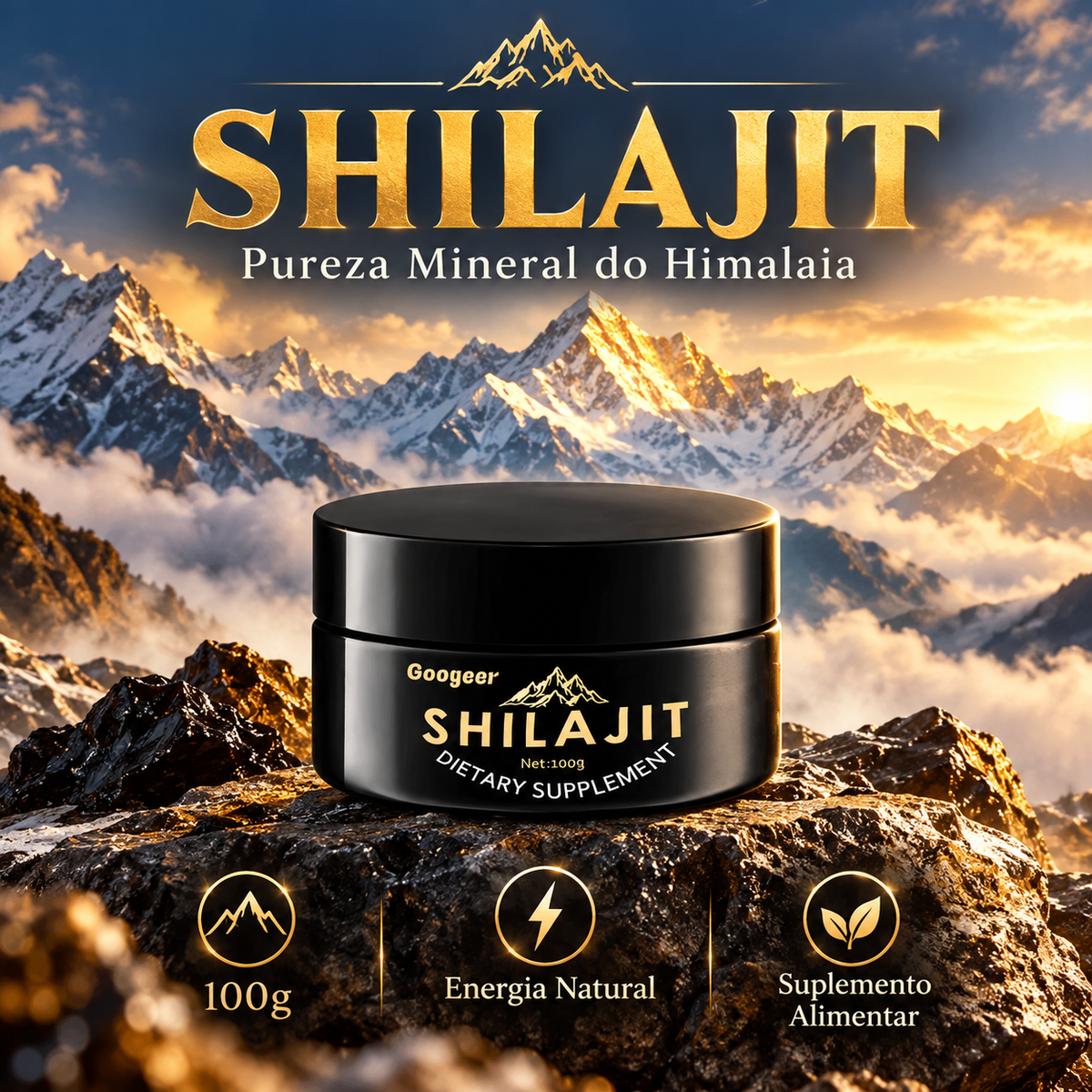 Shilajit 100% Puro 💎 Fonte de Energia Vital do Himalaia
